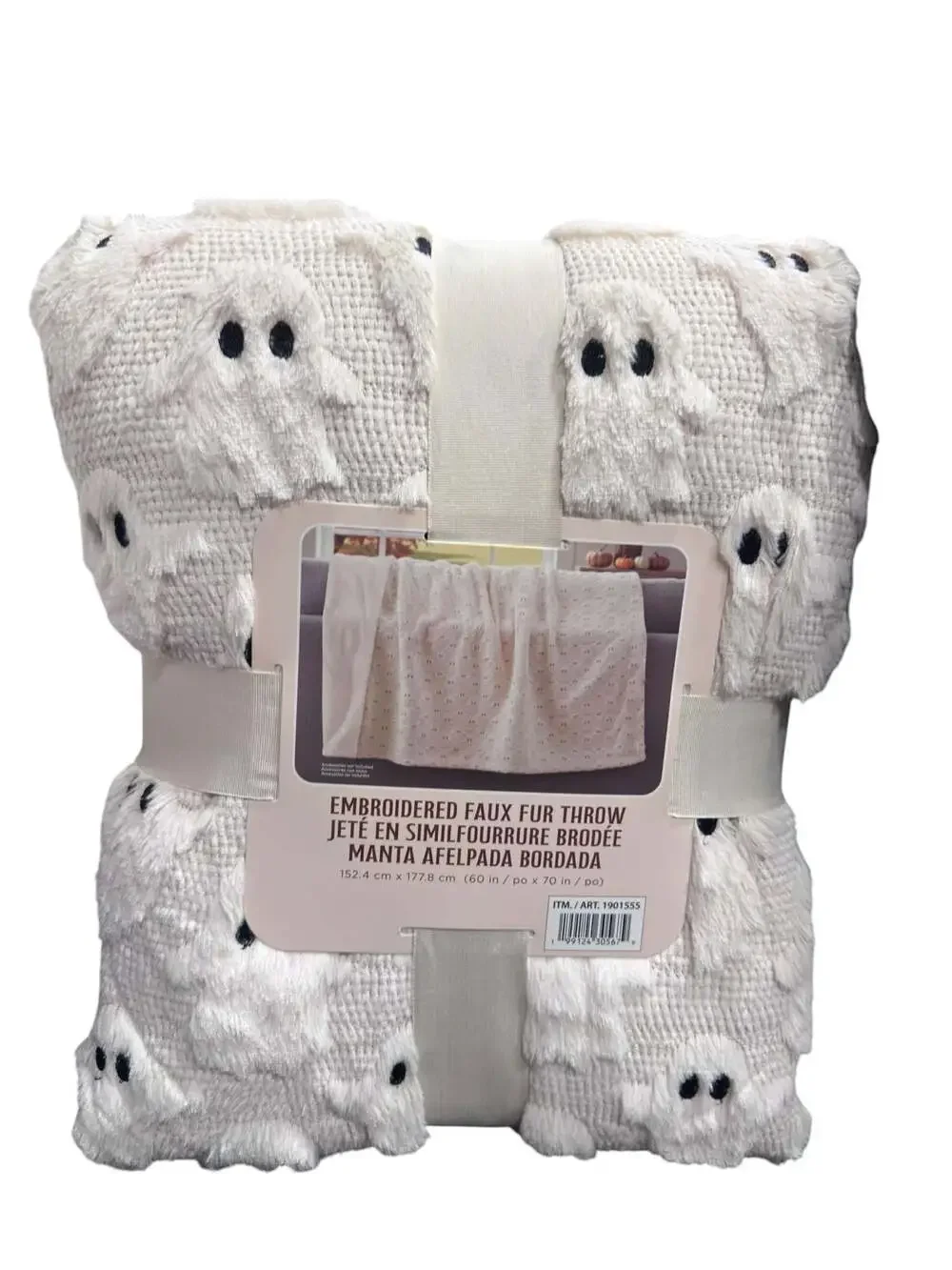 TikTok Viral Halloween Faux Fur Throw Blanket Lot of 3 Ghost, Cat ,Pumpkin.
